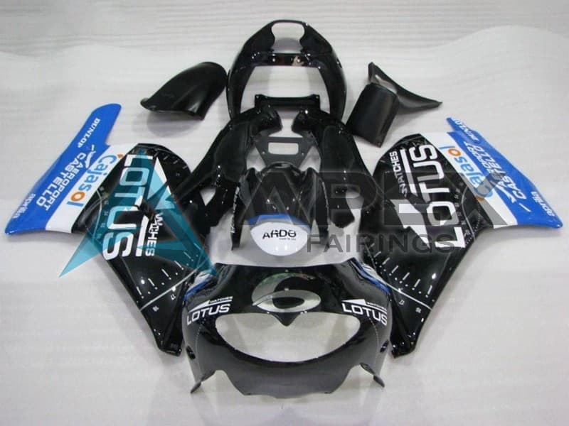 Glossy Black White Blue Lotus  2 - Aprilia RS250 (1995-1997) ABS Fairings | Apex Fairings