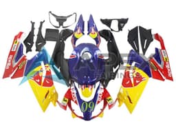 Yellow Dark Blue Red Bull - Aprilia RS4 125 / RS125 (2006-2011) ABS Fairings | Apex Fairings — view 1