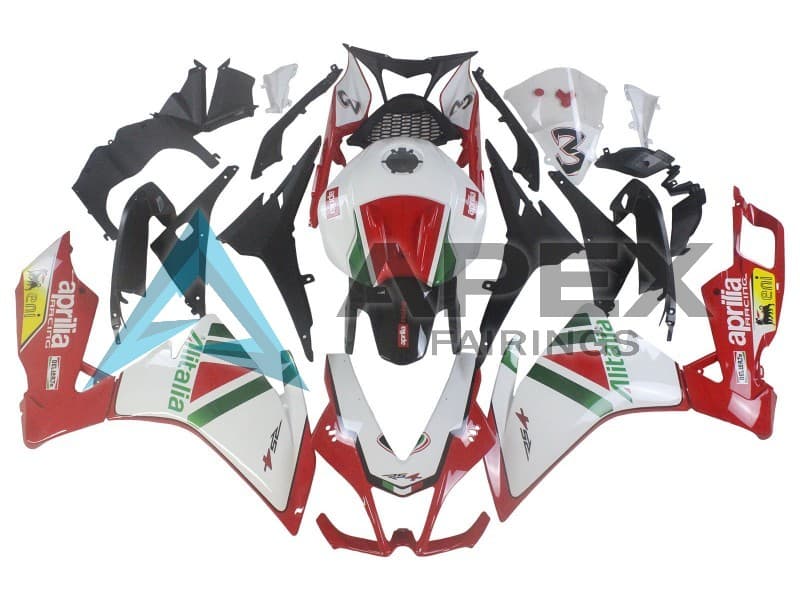 White Red Green Yellow Alitalia - Aprilia RS4 50 / RS50 (2011-2017) ABS Fairings — Style FE37 | Apex Fairings