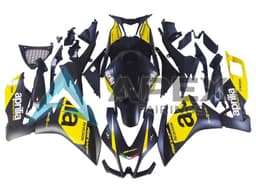 Yellow Matte Black - Aprilia RS4 50 / RS50 (2011-2017) ABS Fairings — Style FE46 | Apex Fairings — view 1