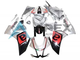 Silver Black Red - Aprilia RSV4 1000 (2016-2020) ABS Fairings | Apex Fairings — view 1