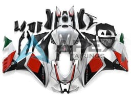 Silver Red Black Green - Aprilia RSV4 1000 (2016-2020) ABS Fairings — Style FE18 | Apex Fairings — view 1