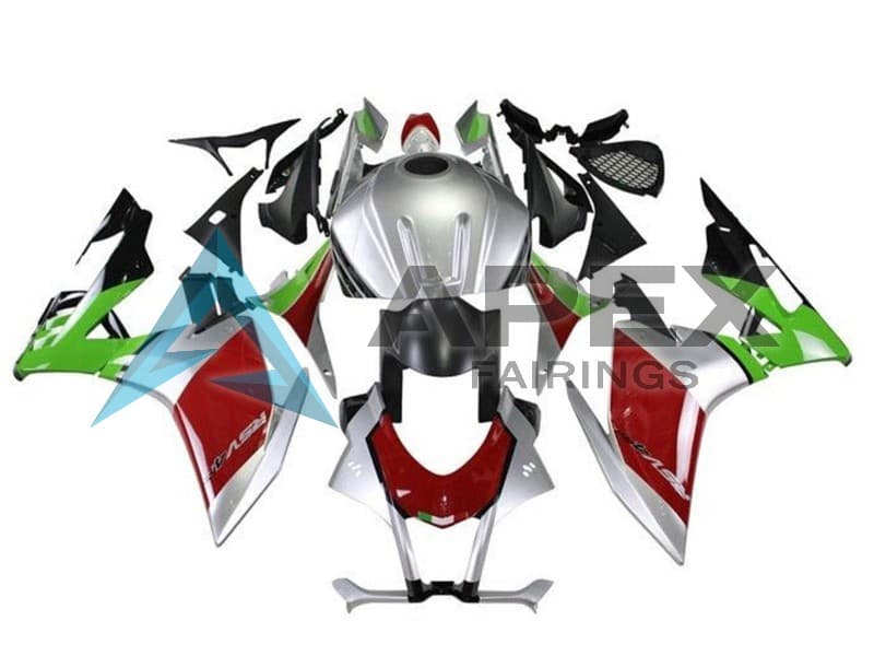 Silver Red Black Green - Aprilia RSV4 1000 (2016-2020) ABS Fairings — Style FE19 | Apex Fairings