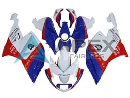White Red Blue - BMW K1200S (2005-2010) ABS Fairings — Style FE25 | Apex Fairings — view 1