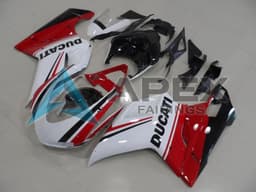 White Red Green Glossy Black - Ducati 1098 (2007-2009) ABS Fairings — Style FE88 | Apex Fairings — view 1