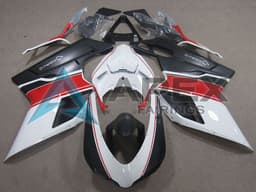 White Red Matte Black Marvic - Ducati 1098 (2007-2009) ABS Fairings | Apex Fairings — view 1