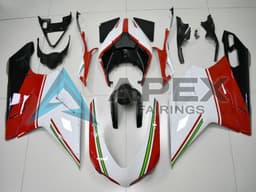 White Red Green Glossy Black - Ducati 1198 (2009-2011) ABS Fairings | Apex Fairings — view 1