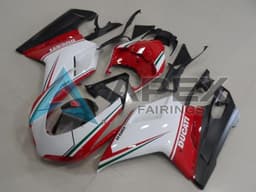 White Red Green Matte Black - Ducati 1198 (2009-2011) ABS Fairings | Apex Fairings — view 1