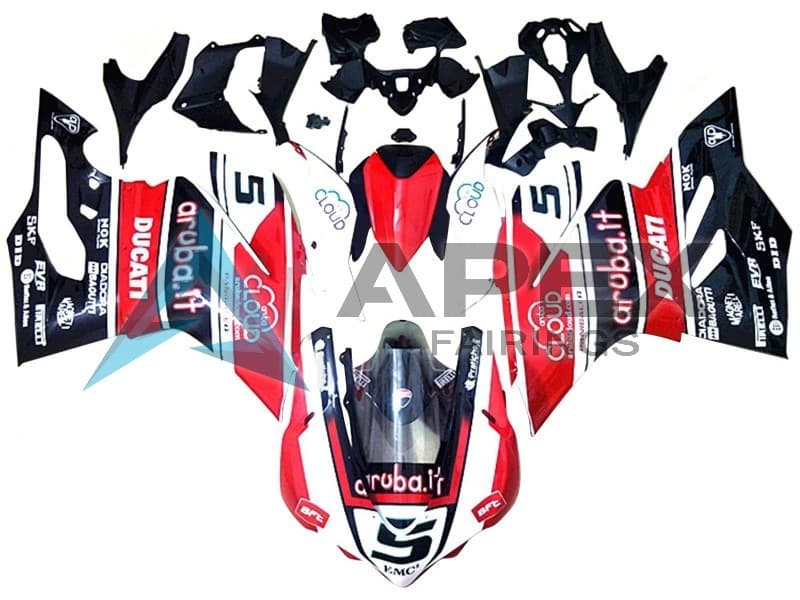 White Red Glossy Black Aruba 5 - Ducati 1299 Panigale (2015-2018) ABS Fairings | Apex Fairings