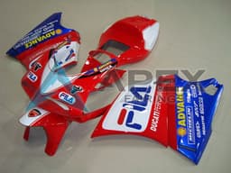 White Red Blue Fila - Ducati 748 (1994-2002) ABS Fairings — Style FE11 | Apex Fairings — view 1