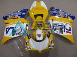 Yellow White Blue Fila - Ducati 748 (1994-2002) ABS Fairings | Apex Fairings — view 1