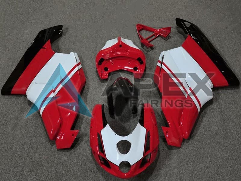 White Red Glossy Black - Ducati 749 (2003-2004) ABS Fairings | Apex Fairings
