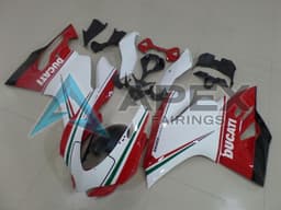 White Red Green Glossy Black - Ducati 899 Panigale (2013-2015) ABS Fairings — Style FE30 | Apex Fairings — view 1