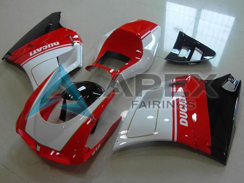White Red Glossy Black - Ducati 916 (1994-1998) ABS Fairings | Apex Fairings
