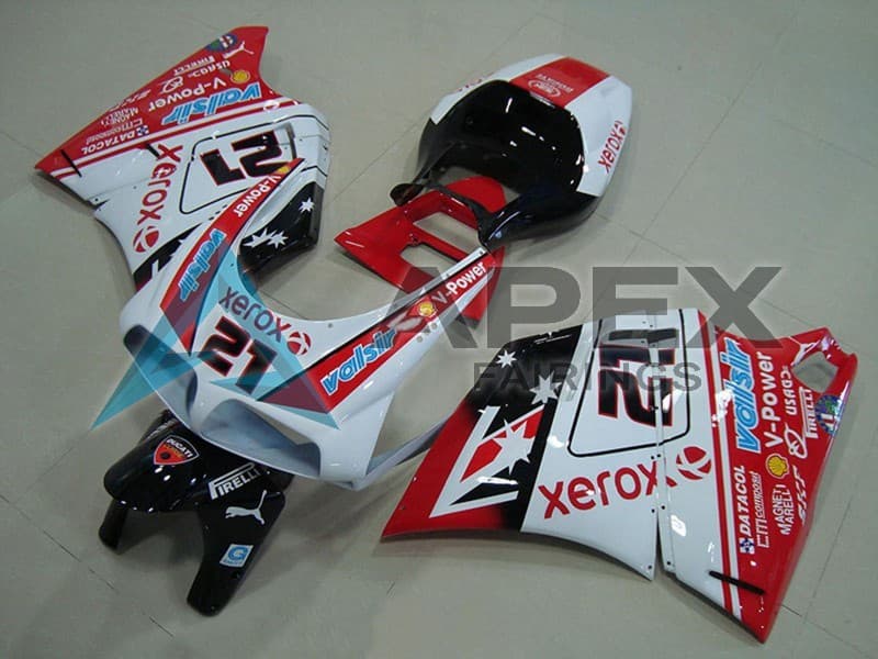 White Red Glossy Black Valsir Xerox 21 - Ducati 916 (1994-1998) ABS Fairings | Apex Fairings