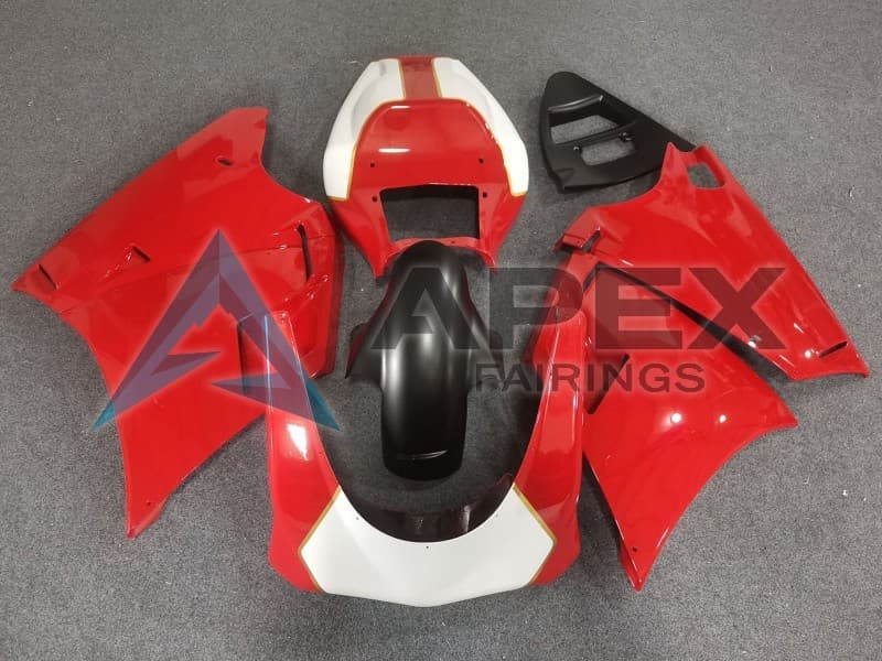 White Red Gold Matte Black Race - Ducati 916 (1994-1998) ABS Fairings | Apex Fairings