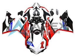 White Red Glossy Black Unibat Flex-Box - Ducati 959 Panigale (2016-2019) ABS Fairings — Style FE30 | Apex Fairings — view 1