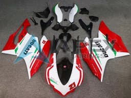White Red Green Glossy Black 21 - Ducati 959 Panigale (2016-2019) ABS Fairings | Apex Fairings — view 1