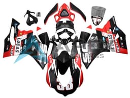 White Red Matte Black Lucas 33 - Ducati 959 Panigale (2016-2019) ABS Fairings | Apex Fairings — view 1