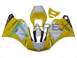 White Yellow Glossy Black Coe Performance - Ducati 996 996S (1999-2002) ABS Fairings — Style FE23 | Apex Fairings — view 1