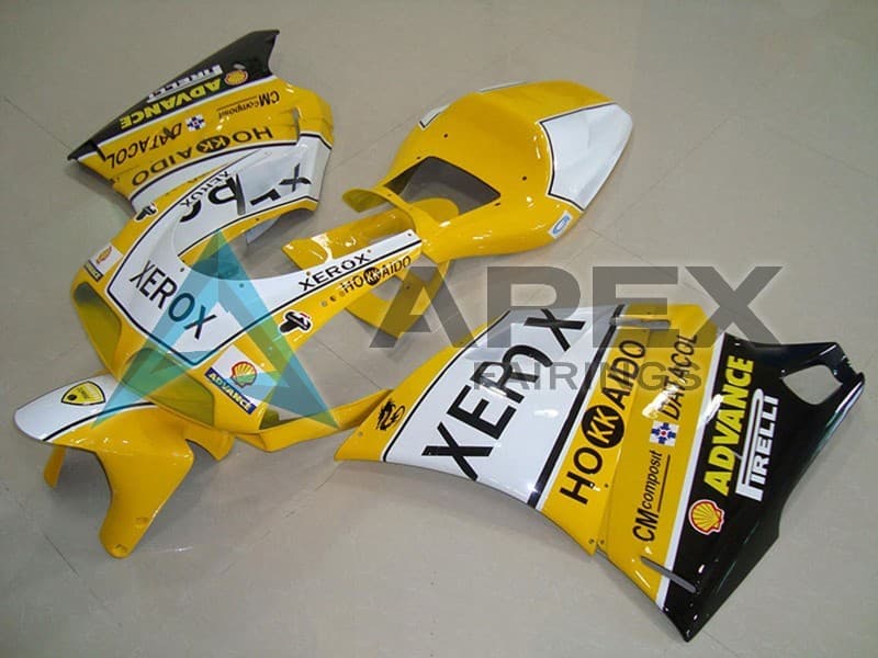 White Yellow Glossy Black Xerox - Ducati 996 996S (1999-2002) ABS Fairings | Apex Fairings