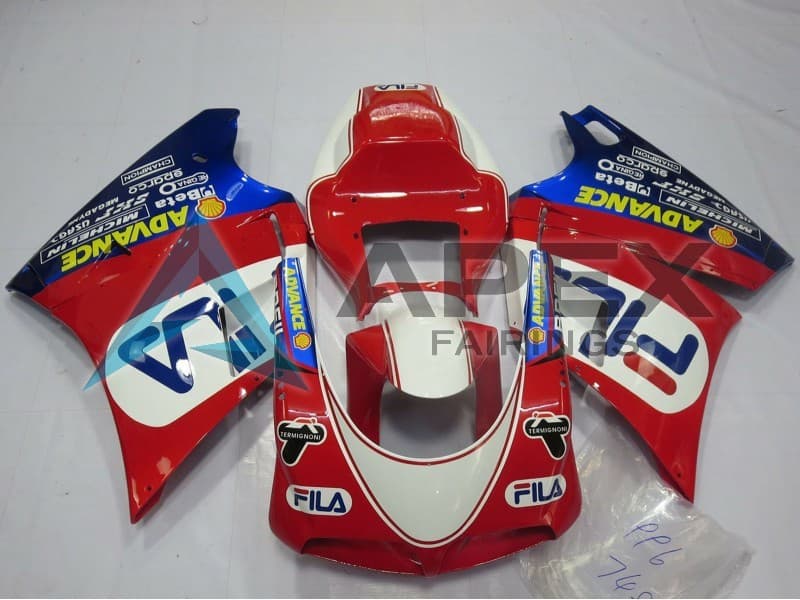 White Red Blue Fila - Ducati 998 (2002-2004) ABS Fairings | Apex Fairings