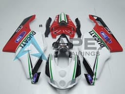 White Red Green Glossy Black Enel Generali Tim - Ducati 999 (2005-2006) ABS Fairings | Apex Fairings — view 1