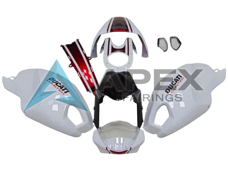 White Red Glossy Black - Ducati Monster 1100 / Monster 1100S (2009-2013) ABS Fairings | Apex Fairings