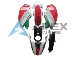 White Red Green - Ducati Monster 1100 / Monster 1100S (2009-2013) ABS Fairings — Style FE27 | Apex Fairings — view 1