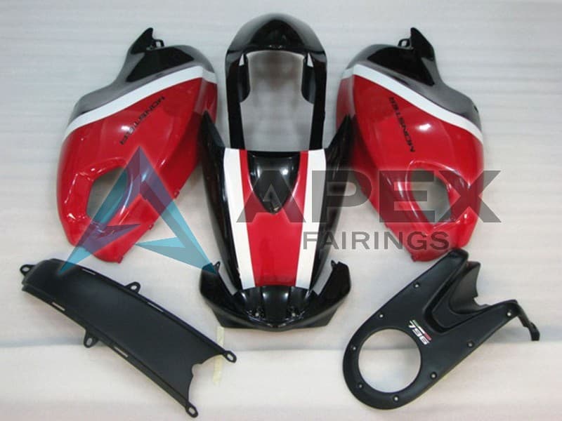 White Red Glossy Black - Ducati Monster 696 (2008-2014) ABS Fairings — Style FE37 | Apex Fairings