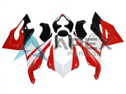 White Red Glossy Black - Ducati Panigale V2 (2020-2024) ABS Fairings — Style FE17 | Apex Fairings — view 1