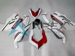 White Red Glossy Black - Ducati Panigale V2 (2020-2024) ABS Fairings — Style FE19 | Apex Fairings — view 1