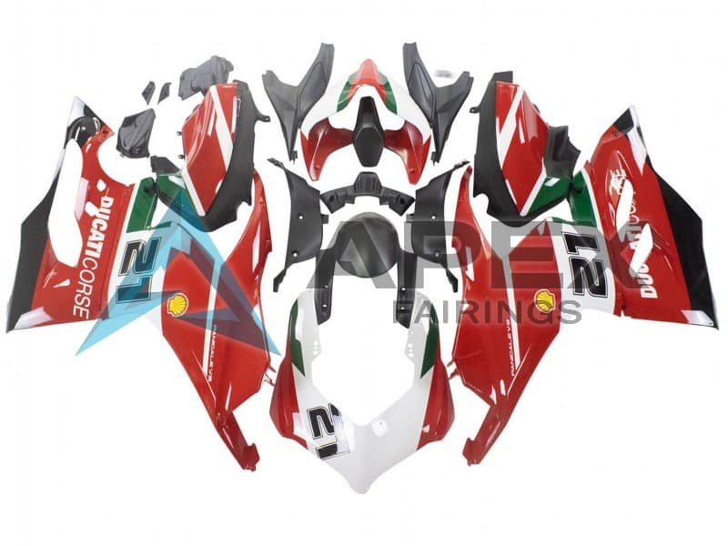 White Red Green Matte Black Coe 21 - Ducati Panigale V2 (2020-2024) ABS Fairings | Apex Fairings