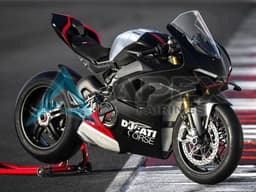 Matte Black Silver Red - Ducati Panigale V4 (2022-2024) ABS Fairings | Apex Fairings — view 1