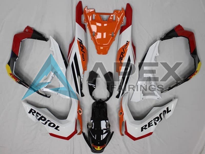 White Orange Red Yellow Glossy Black Repsol - Honda ADV150 (2018-2021) ABS Fairings | Apex Fairings