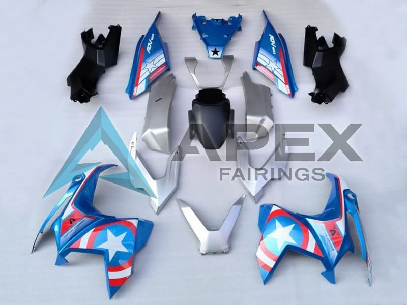 Silver Blue Red White Star - Honda ADV160 (2022-2025) ABS Fairings | Apex Fairings