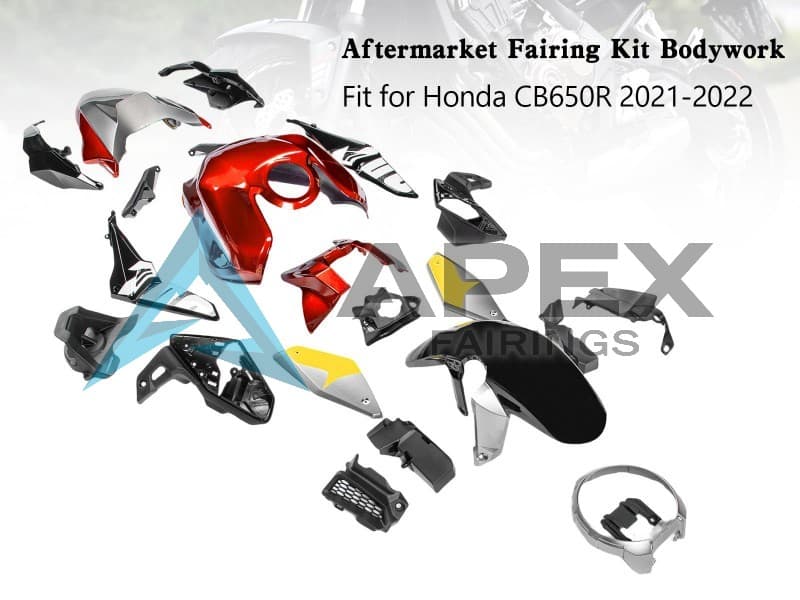 Red Black Yellow Silver - Honda CB650R (2019-2023) ABS Fairings | Apex Fairings