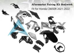 Silver Black - Honda CB650R (2019-2023) ABS Fairings | Apex Fairings — view 1