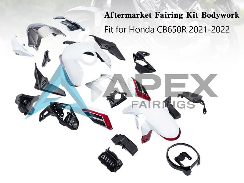White Black Red - Honda CB650R (2019-2023) ABS Fairings | Apex Fairings