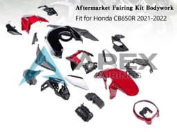 Black Red Silver - Honda CB650R (2019-2023) ABS Fairings | Apex Fairings — view 1