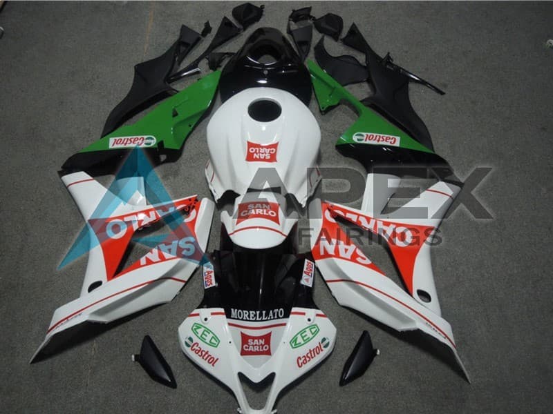White Red Glossy Black Stripe - Honda CBR1000RR Fireblade SC57 (2004-2005) ABS Fairings — Style FE221 | Apex Fairings