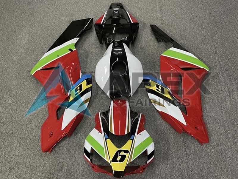 White Red Glossy Black Stripe - Honda CBR1000RR Fireblade SC57 (2004-2005) ABS Fairings — Style FE222 | Apex Fairings