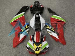 White Red Glossy Black Stripe - Honda CBR1000RR Fireblade SC57 (2004-2005) ABS Fairings — Style FE222 | Apex Fairings — view 1