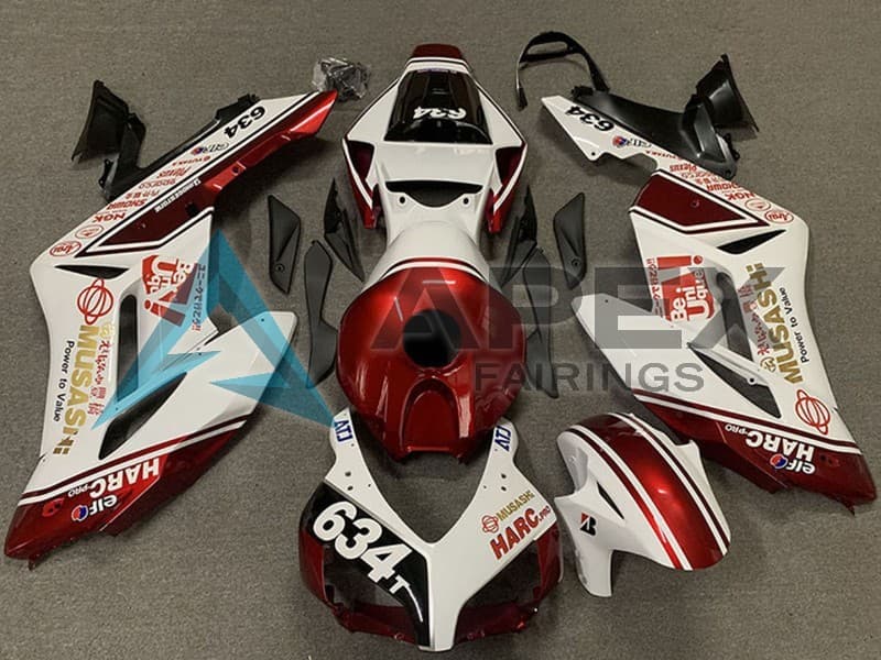 White Red Matte Black - Honda CBR1000RR Fireblade SC57 (2004-2005) ABS Fairings — Style FE229 | Apex Fairings