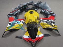 Yellow Orange Glossy Black Repsol Rossi 46 - Honda CBR1000RR Fireblade SC57 (2004-2005) ABS Fairings — Style FE247 | Apex Fairings — view 1