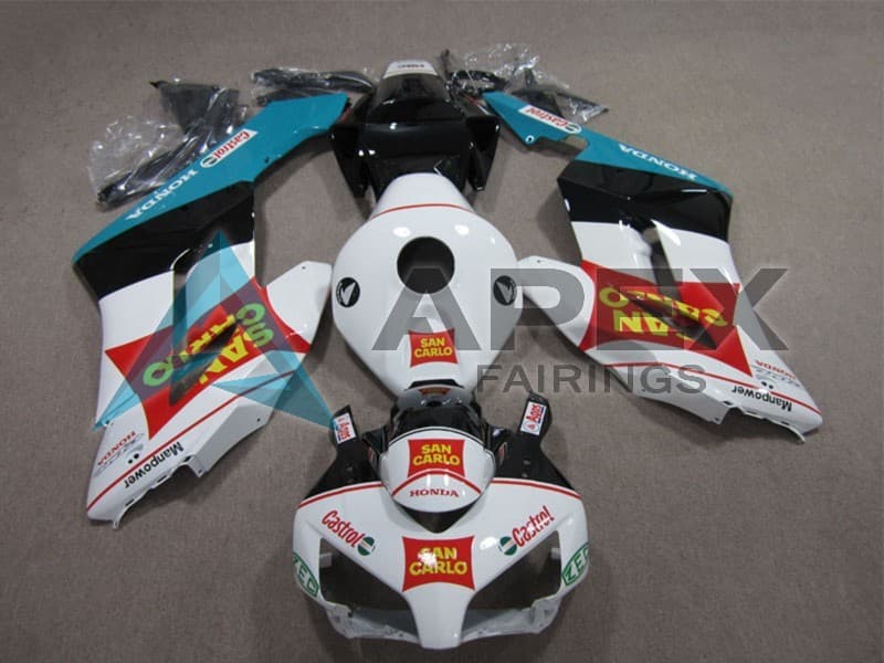Yellow White Red Glossy Black Repsol - Honda CBR1000RR Fireblade SC57 (2004-2005) ABS Fairings — Style FEs200 | Apex Fairings