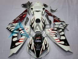 White Red Glossy Black Fireblade - Honda CBR1000RR Fireblade SC57 II (2006-2007) ABS Fairings | Apex Fairings — view 1