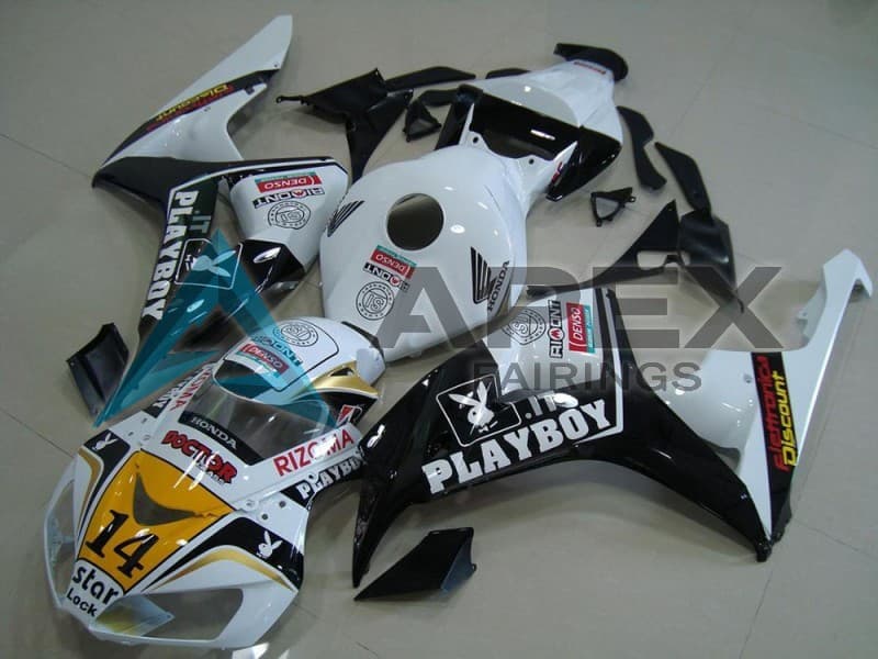 White with Silver Decals - Honda CBR1000RR Fireblade SC57 II (2006-2007) ABS Fairings | Apex Fairings