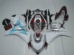 White Silver Maroon Red - Honda CBR1000RR Fireblade SC59 (2008-2011) ABS Fairings | Apex Fairings — view 1