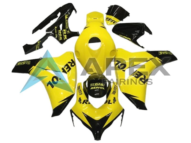 Yellow Black Glossy Repsol - Honda CBR1000RR Fireblade SC59 (2008-2011) ABS Fairings | Apex Fairings